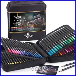 120 Colored Pencils Zipper-Case Set Quality Soft Core Colored Leads for Adult