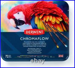 Derwent Chromaflow Colored Pencils Tin, Set of 72, Great for Holiday Gifts, 4mm