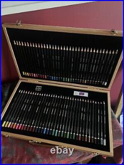 NEW 72 Derwent Academy Drawing Pencils & Watercolour pencils In Wooden Box Set