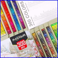 Professional Colored Pencils, Set of 300 Colors, Artists Soft Core with Vibrant Co