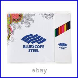 Promotional Deluxe 7 x 7 Adult Coloring Book & 8-Color Pencil Set Imprinted
