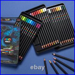 Uni Posca Pencil Assorted Set of 36 New 36 Colored Pencil Pack with Tin Case